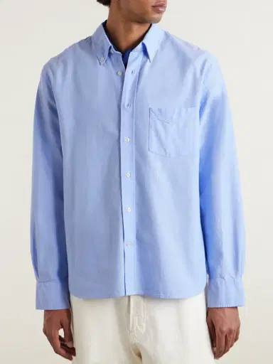 OFFICINE GÉNÉRALE Button-Down Collar Cotton Oxford Shirt - Men | Thumbnail 3 OFFICINE GÉNÉRALE Button-Down Collar Cotton Oxford Shirt - Men | Thumbnail 3