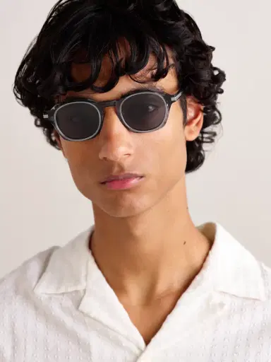 Zegna Round-Frame Marbled Acetate Sunglasses - Men | Thumbnail 2 Zegna Round-Frame Marbled Acetate Sunglasses - Men | Thumbnail 2
