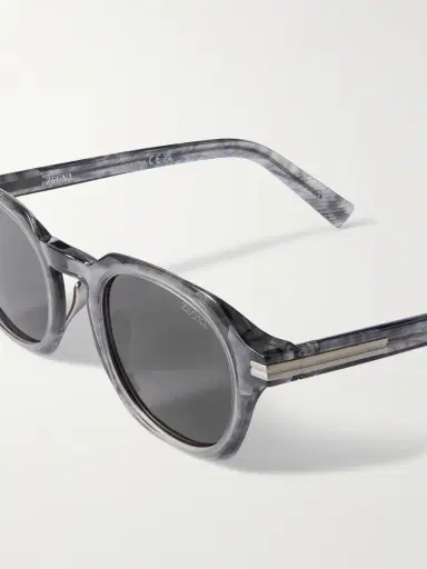 Zegna Round-Frame Marbled Acetate Sunglasses - Men | Thumbnail 3 Zegna Round-Frame Marbled Acetate Sunglasses - Men | Thumbnail 3