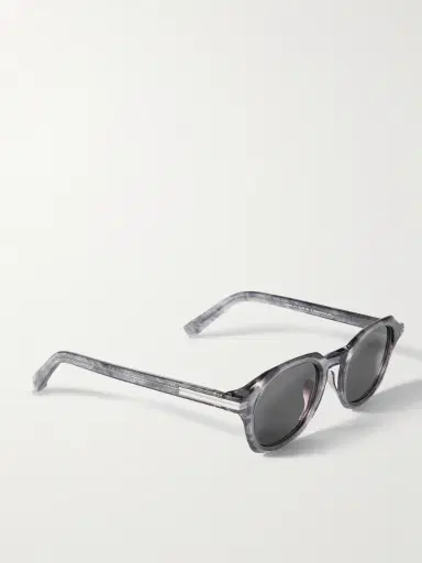 Zegna Round-Frame Marbled Acetate Sunglasses - Men | Thumbnail 4 Zegna Round-Frame Marbled Acetate Sunglasses - Men | Thumbnail 4