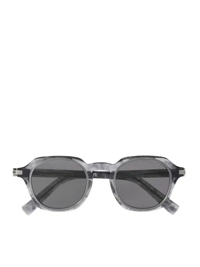 Round-Frame Marbled Acetate Sunglasses - Men