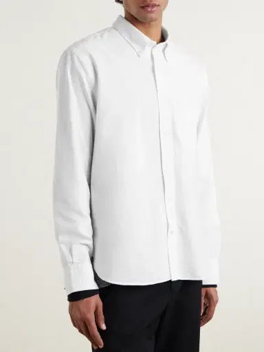 OFFICINE GÉNÉRALE Button-Down Collar Cotton Oxford Shirt - Men | Thumbnail 3 OFFICINE GÉNÉRALE Button-Down Collar Cotton Oxford Shirt - Men | Thumbnail 3