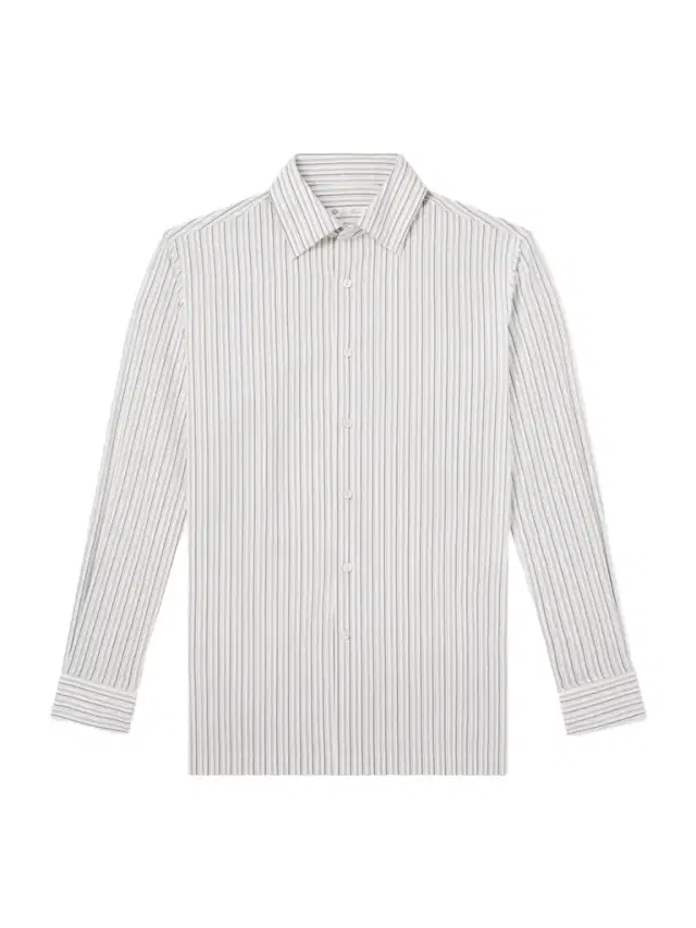 Loro Piana Striped Cotton and Silk-Blend Shirt - Men