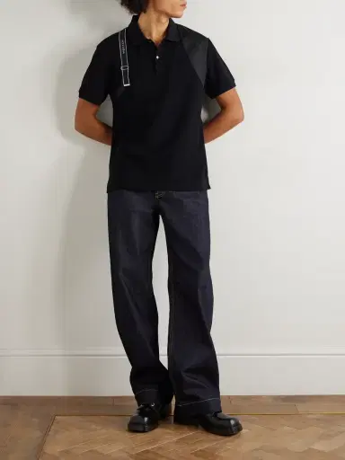 Alexander McQueen Harness-Detailed Cotton-Piqué Polo Shirt - Men | Thumbnail 2