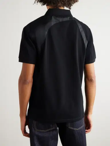 Alexander McQueen Harness-Detailed Cotton-Piqué Polo Shirt - Men | Thumbnail 3