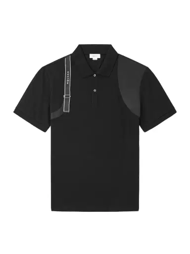 Alexander McQueen Harness-Detailed Cotton-Piqué Polo Shirt - Men | Thumbnail 1