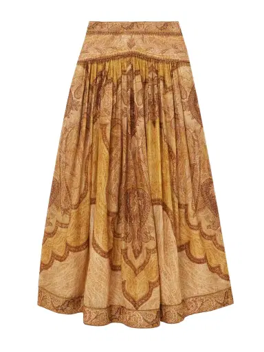 Zimmermann Wanderlust Gathered Printed Cotton-blend Maxi Skirt | Thumbnail 1 Zimmermann Wanderlust Gathered Printed Cotton-blend Maxi Skirt | Thumbnail 1