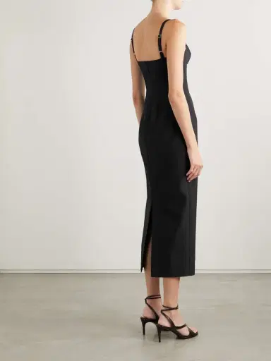 Khaite Lotte Wool And Silk-blend Midi Dress | Thumbnail 3 Khaite Lotte Wool And Silk-blend Midi Dress | Thumbnail 3
