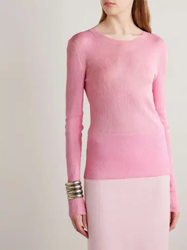 Khaite Mosi Ribbed Silk Top | Thumbnail 3