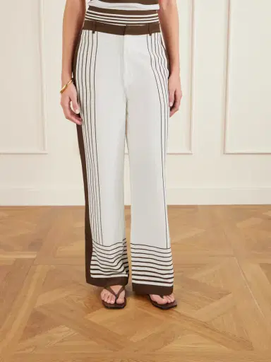 SIR. Destino Striped Silk Crepe De Chine Wide-leg Pants | Thumbnail 3 SIR. Destino Striped Silk Crepe De Chine Wide-leg Pants | Thumbnail 3