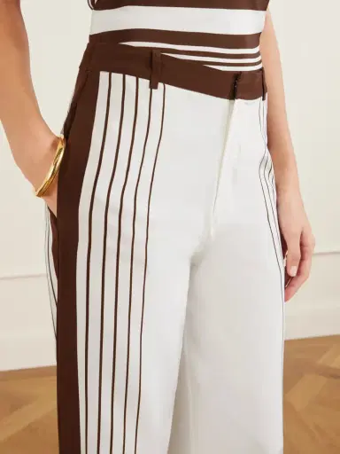 SIR. Destino Striped Silk Crepe De Chine Wide-leg Pants | Thumbnail 5 SIR. Destino Striped Silk Crepe De Chine Wide-leg Pants | Thumbnail 5