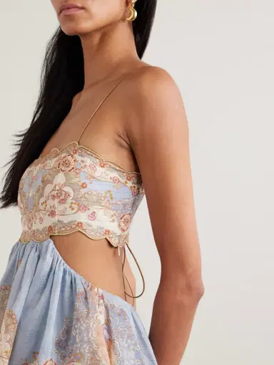 Zimmermann Daylight Cutout Tiered Printed Cotton-blend Voile Maxi Dress | Thumbnail 5 Zimmermann Daylight Cutout Tiered Printed Cotton-blend Voile Maxi Dress | Thumbnail 5