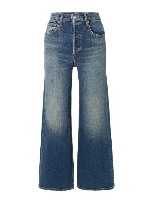 Cropped High-rise Wide-leg Jeans