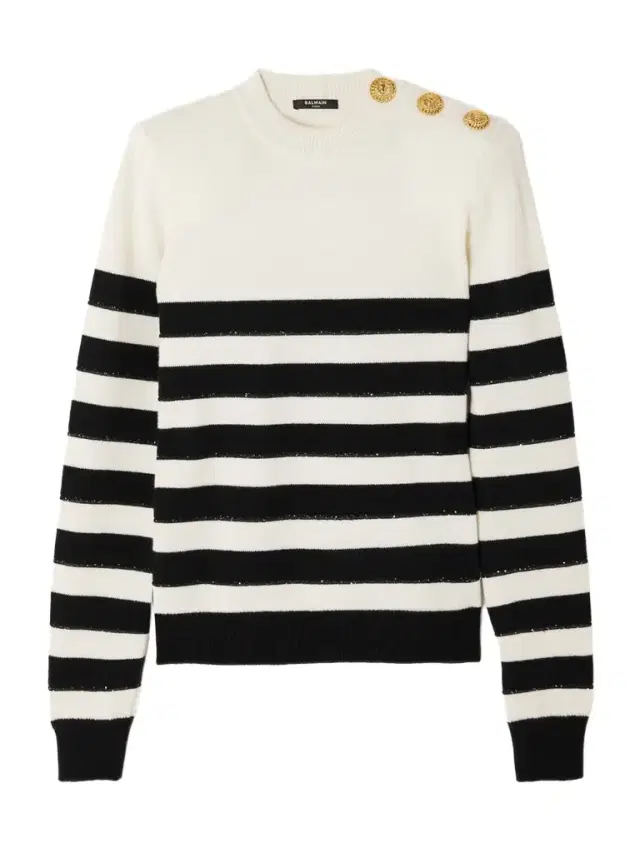 Embellished Striped Knitted Sweater