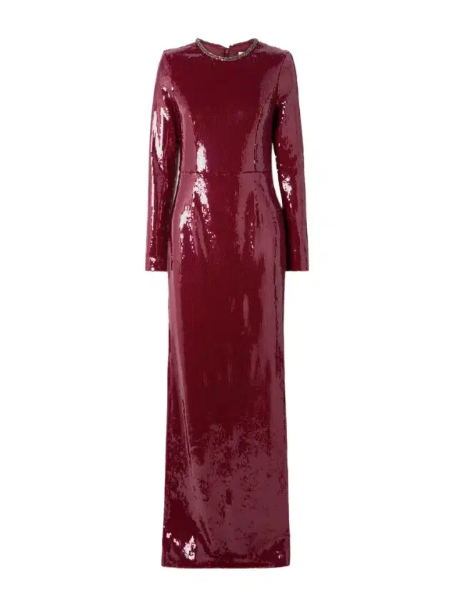 Nero Crystal-embellished Sequinned Stretch-mesh Gown