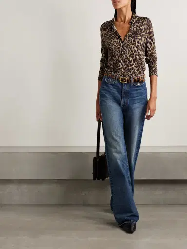 Nili Lotan Celestine Leopard-print Crepe Shirt | Thumbnail 2 Nili Lotan Celestine Leopard-print Crepe Shirt | Thumbnail 2