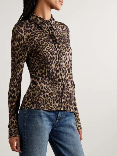 Nili Lotan Celestine Leopard-print Crepe Shirt | Thumbnail 3 Nili Lotan Celestine Leopard-print Crepe Shirt | Thumbnail 3