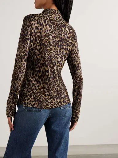 Nili Lotan Celestine Leopard-print Crepe Shirt | Thumbnail 4 Nili Lotan Celestine Leopard-print Crepe Shirt | Thumbnail 4
