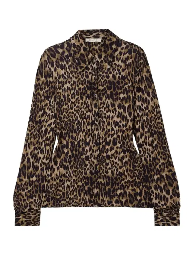 Celestine Leopard-print Crepe Shirt
