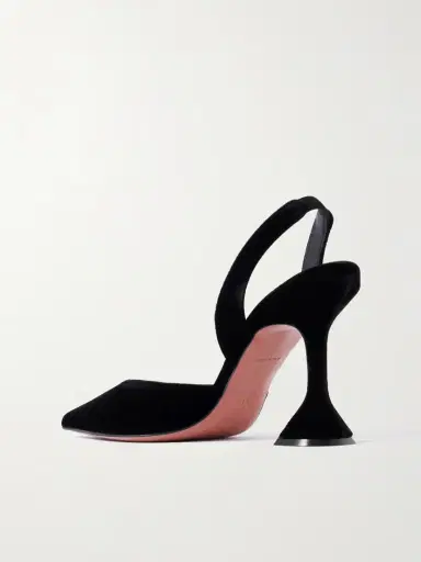 Amina Muaddi Holli Velvet Slingback Pumps | Thumbnail 3