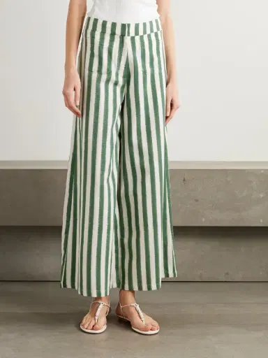 Emporio Sirenuse Adele Ikat Striped Cotton Wide-leg Pants | Thumbnail 3