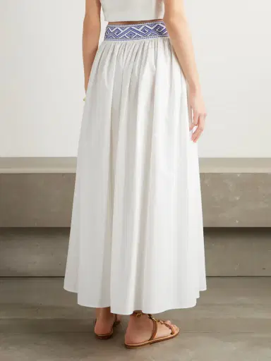 Emporio Sirenuse Ombretta Embroidered Cotton Midi Skirt | Thumbnail 3 Emporio Sirenuse Ombretta Embroidered Cotton Midi Skirt | Thumbnail 3