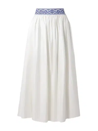 Emporio Sirenuse Ombretta Embroidered Cotton Midi Skirt | Thumbnail 1 Emporio Sirenuse Ombretta Embroidered Cotton Midi Skirt | Thumbnail 1