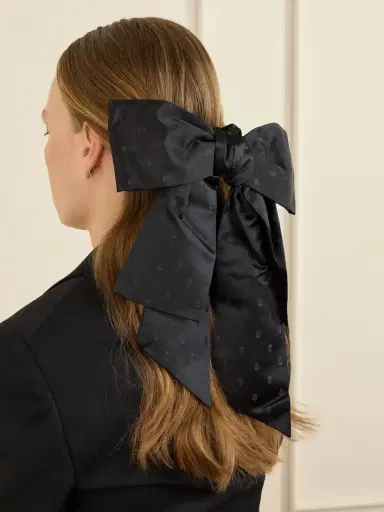 Alexander McQueen Bow-detailed Silk-jacquard Scrunchie | Thumbnail 2