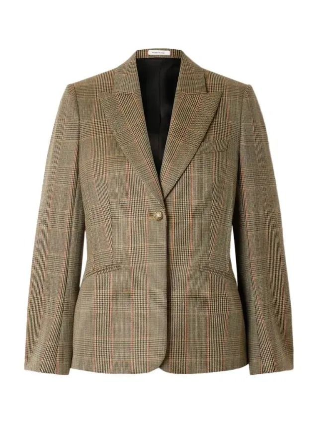 Prince Of Wales Checked Wool Blazer