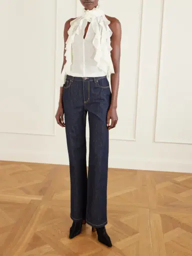 McQueen Ruffled Cutout Silk-georgette Top | Thumbnail 2