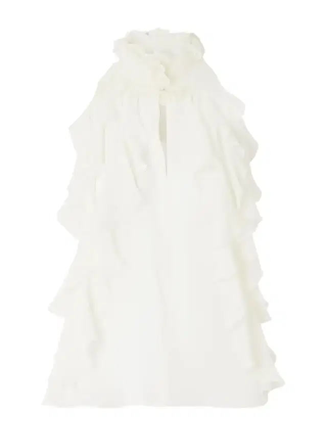 Ruffled Cutout Silk-georgette Top