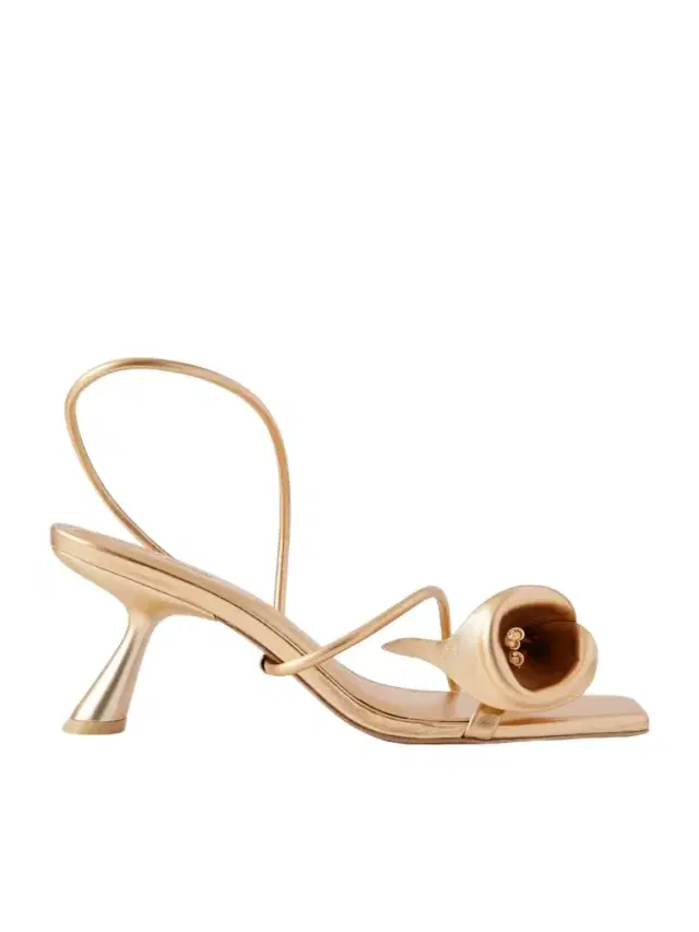 Ria Embellished Metallic Leather Slingback Sandals