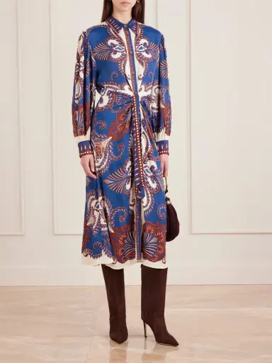Farm Rio Arabesque Belted Printed Lenzing™ Ecovero™ Midi Shirt Dress | Thumbnail 2 Farm Rio Arabesque Belted Printed Lenzing™ Ecovero™ Midi Shirt Dress | Thumbnail 2