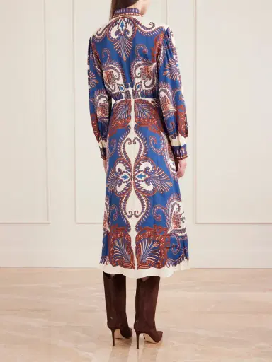 Farm Rio Arabesque Belted Printed Lenzing™ Ecovero™ Midi Shirt Dress | Thumbnail 3 Farm Rio Arabesque Belted Printed Lenzing™ Ecovero™ Midi Shirt Dress | Thumbnail 3