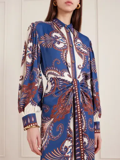 Farm Rio Arabesque Belted Printed Lenzing™ Ecovero™ Midi Shirt Dress | Thumbnail 4 Farm Rio Arabesque Belted Printed Lenzing™ Ecovero™ Midi Shirt Dress | Thumbnail 4