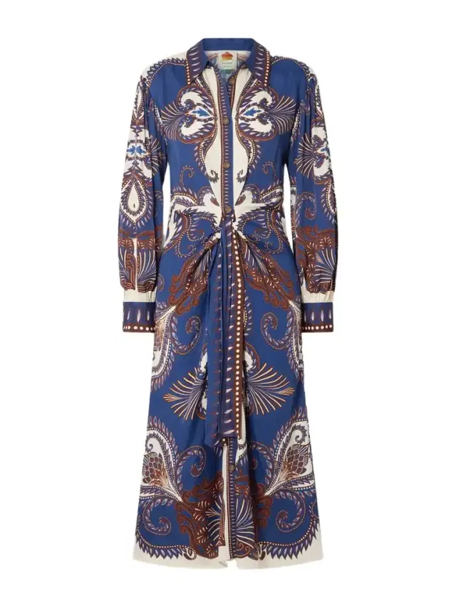 Arabesque Belted Printed Lenzing™ Ecovero™ Midi Shirt Dress
