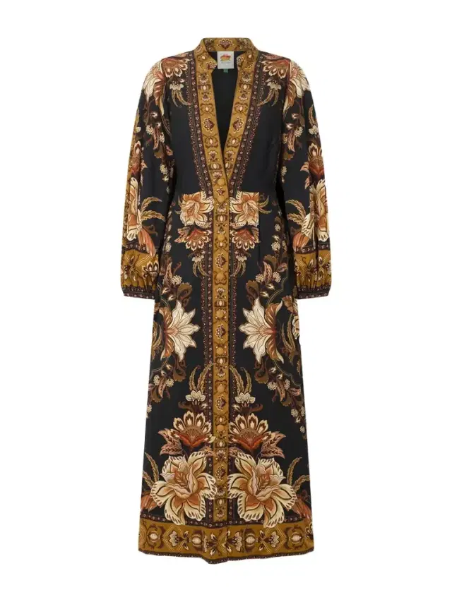 Majestic Garden Pleated Floral-print Twill Maxi Dress