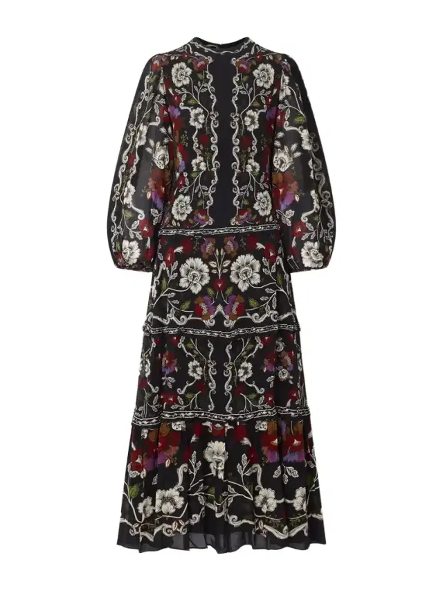 Floral-print Chiffon Maxi Dress