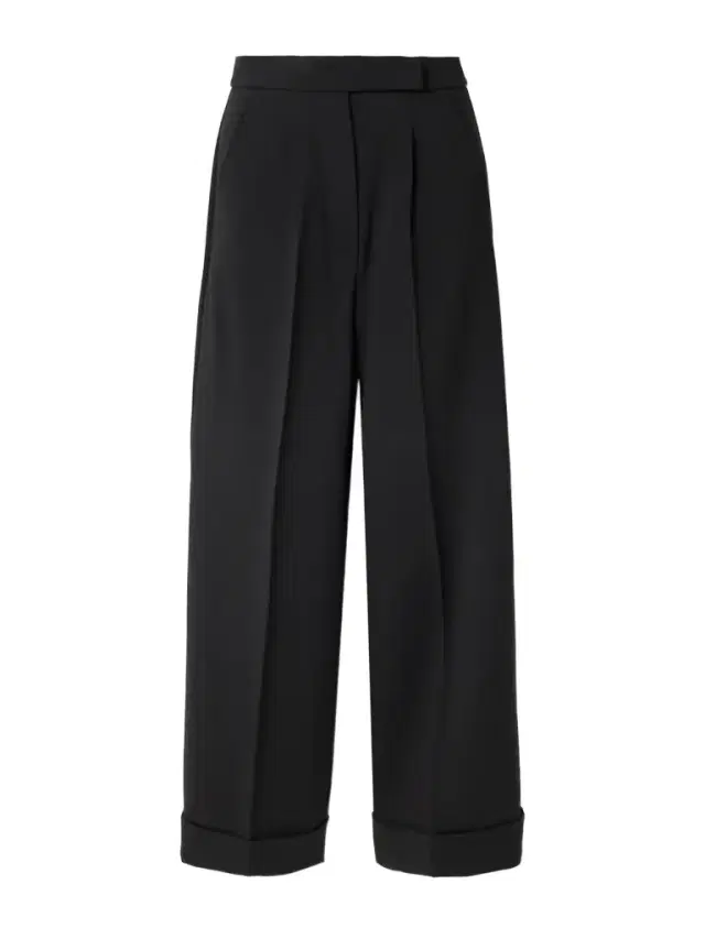 Pleated Wool-blend Wide-leg Pants