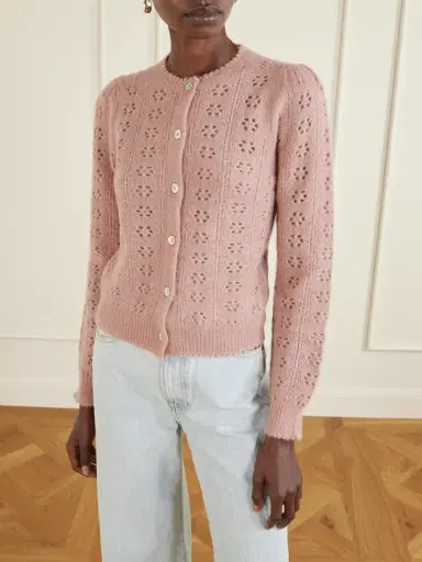 DÔEN Emery Pointelle-knit Cardigan | Thumbnail 3