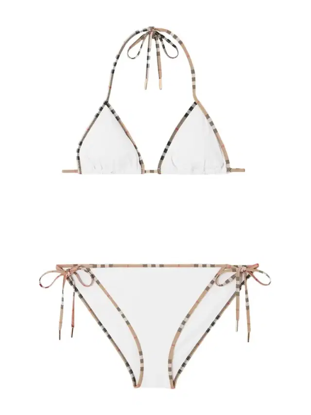 Mata Checked-piped Triangle Bikini