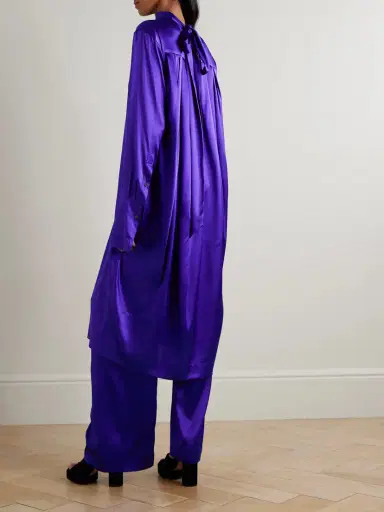 Dries Van Noten Tie-neck Stretch-silk Satin Dress | Thumbnail 4 Dries Van Noten Tie-neck Stretch-silk Satin Dress | Thumbnail 4