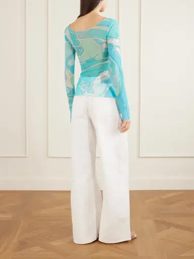 PUCCI Printed Stretch-tulle Top | Thumbnail 4 PUCCI Printed Stretch-tulle Top | Thumbnail 4