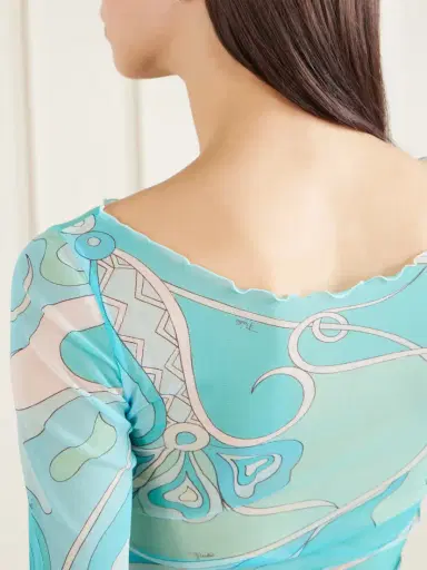 PUCCI Printed Stretch-tulle Top | Thumbnail 5 PUCCI Printed Stretch-tulle Top | Thumbnail 5