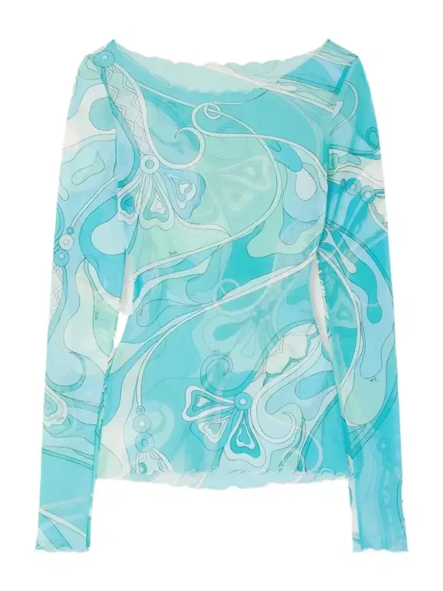 Printed Stretch-tulle Top
