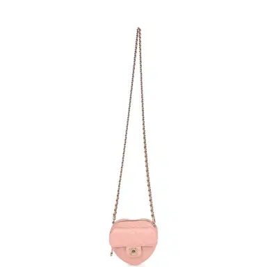 Chanel Chanel CC In Love Small Heart Bag with Chain Light Pink Lambskin Light Gold Hardware | Thumbnail 7 Chanel Chanel CC In Love Small Heart Bag with Chain Light Pink Lambskin Light Gold Hardware | Thumbnail 7