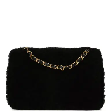 Chanel Chanel Medium Shearling Flap Bag Black Lambskin Brushed Gold Hardware | Thumbnail 5 Chanel Chanel Medium Shearling Flap Bag Black Lambskin Brushed Gold Hardware | Thumbnail 5