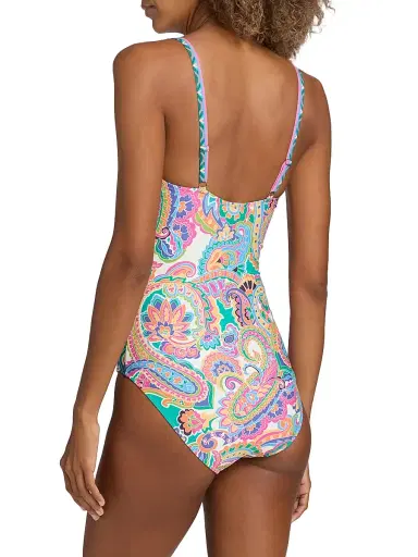 Johnny Was Women's Marilyn Cristata Print Ruched One-Piece Swimsuit - Cristata - Size XS | Thumbnail 4 Johnny Was Women's Marilyn Cristata Print Ruched One-Piece Swimsuit - Cristata - Size XS | Thumbnail 4