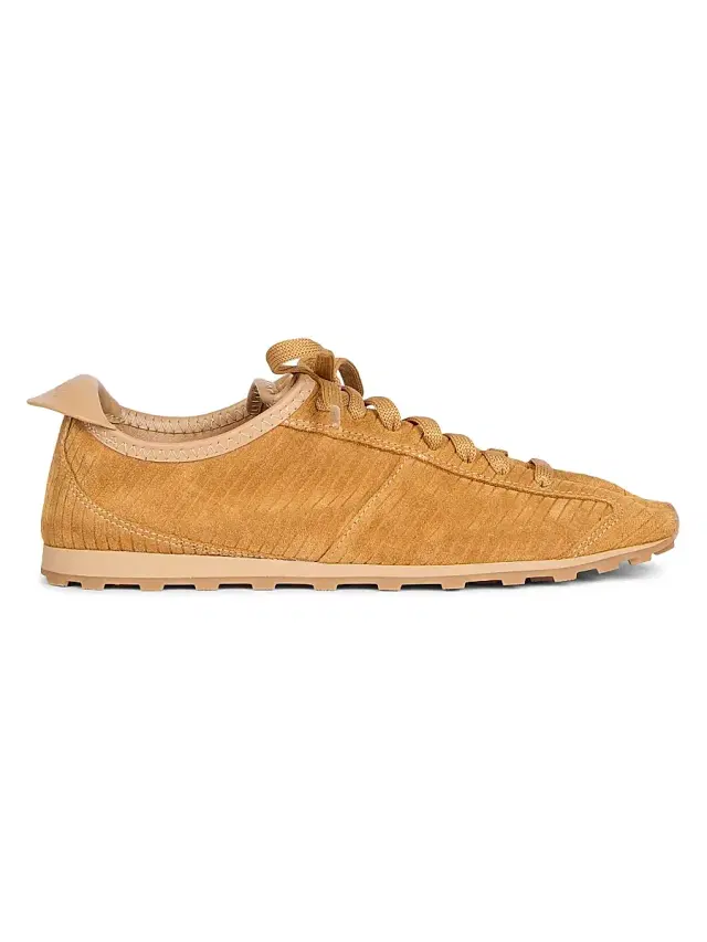 Women's Les Tennis Textured Suede Sneakers - Camel