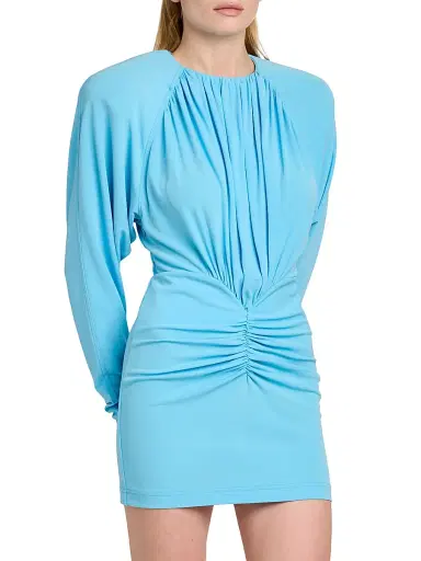 Stella McCartney Women's Ruched Crêpe Minidress | Thumbnail 4 Stella McCartney Women's Ruched Crêpe Minidress | Thumbnail 4